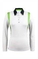 Tail Long Sleeve White Top with Self Collar
